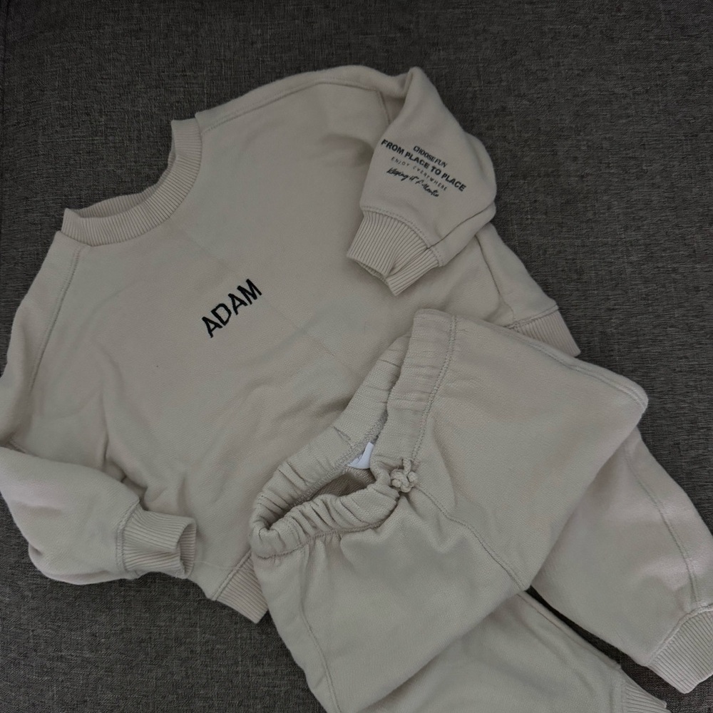 Zara embroidered Sweatshirt and Pants Set